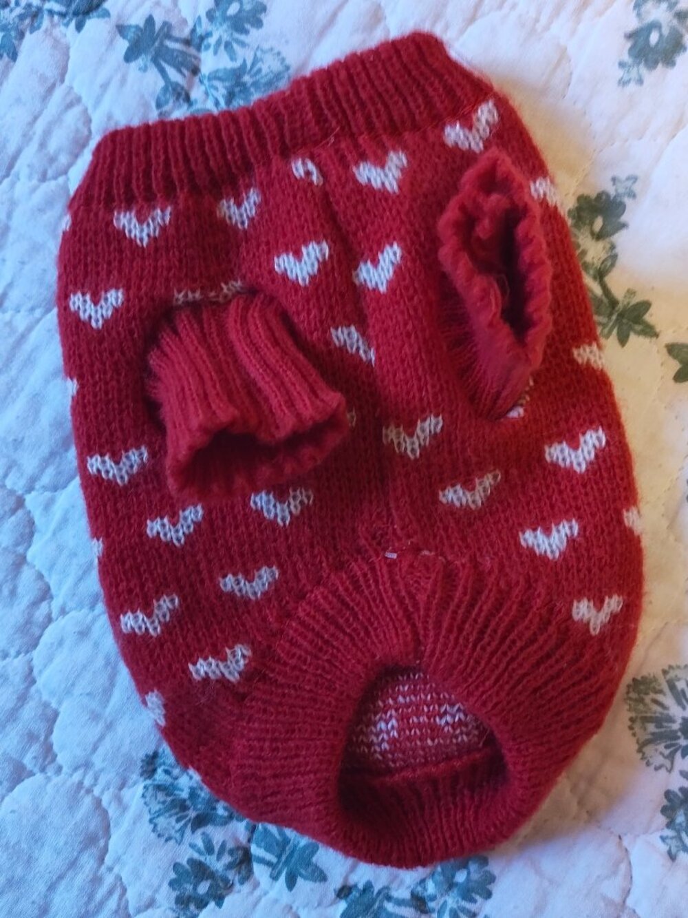 Red Heart Knitted Dog Sweater Size Small - Picture 2 of 2